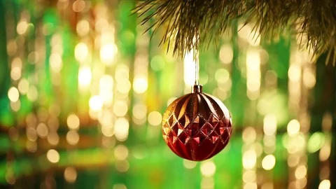 Red ball on green background Video stock 70164651