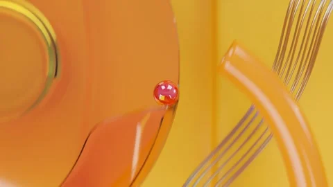 Red ball moving on path Stock Footage 275555181