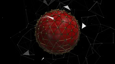 Red Ball In Plexus turn around Loop Vídeos de archivo 87932101