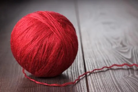 Red ball of threads Stock Photos