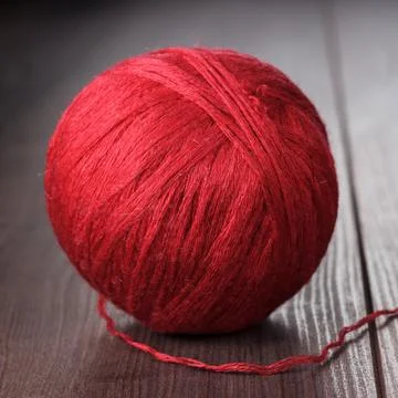 Red ball of threads Stock Photos