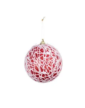 Red ball with web of the thread. Stock Photos