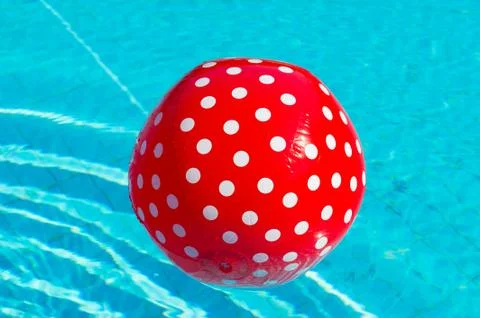 Red ball with white spots Foto stock