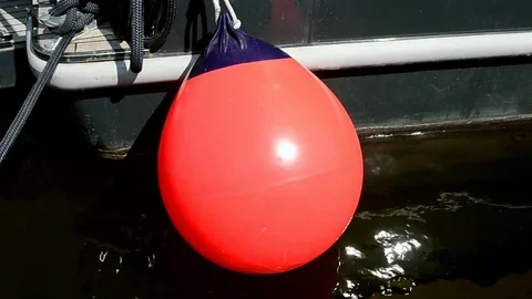 Red ball on the wind in sunny day, Video stock 71823960