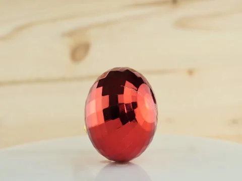 Red ball on wooden background Stock Footage 70355290