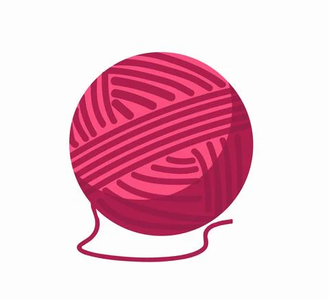 Red ball of yarn color vector Stock Illustration