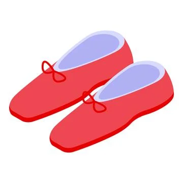 Red ballet shoes with bow for classical dance training Stock Illustration