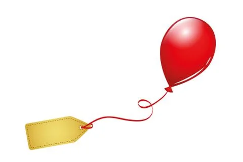 Red balloon with blank label Stock Illustration