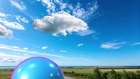 Red Balloon With Clouds In Sky Video Stock Footage 316227521