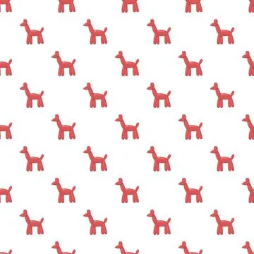 Red balloon dog seamless pattern for party decorations Stock Illustration