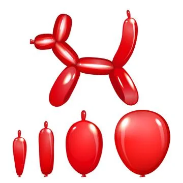 Red balloon dog vector action pose Stock Illustration