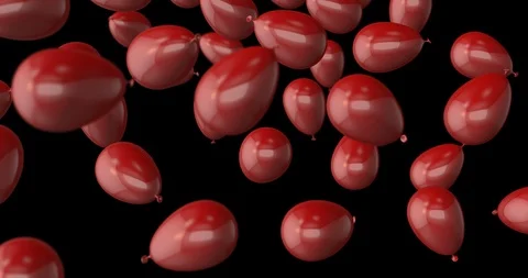 Red balloon falling slow motion Stock Footage 108338317
