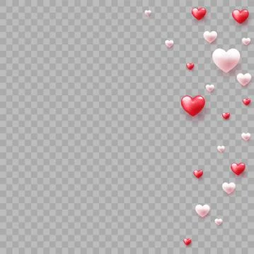 Red balloon heart falling on transparent background. Vector illustration Stock Illustration