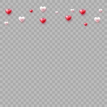 Red balloon heart falling on transparent background. Vector illustration Stock Illustration