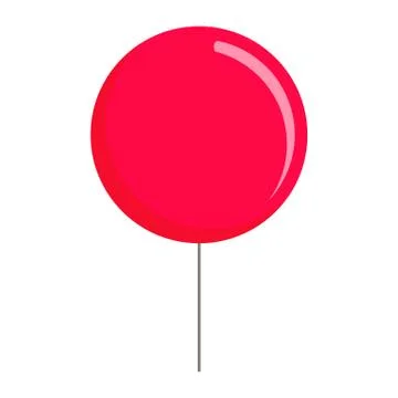 Red balloon icon, flat style Stock Illustration
