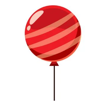 Red balloon icon, isometric 3d style Illustrazione stock