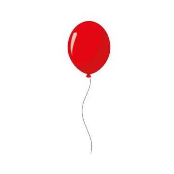 Red balloon isolated on white background. Stock Illustration