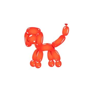 Red Balloon Poodle Stock Illustration