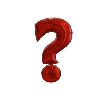 Red balloon question mark on a white background, 3d rendering Stock Illustration