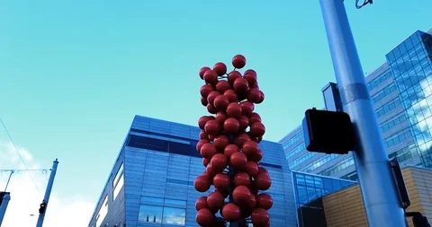 Red Balloon Sculpture Stock Footage 123091070