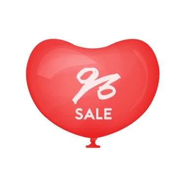 Red balloon in the shape of a heart. Stock Illustration