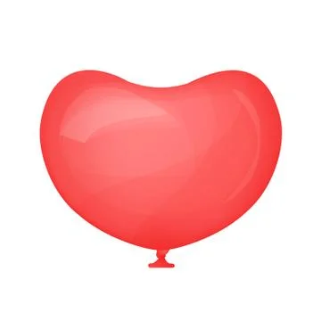 Red balloon in the shape of a heart Stock Illustration