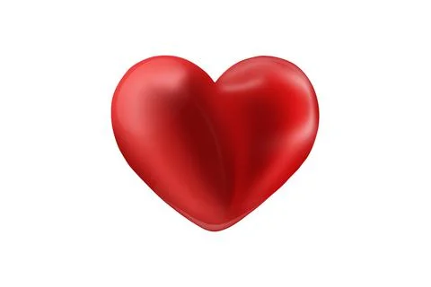 Red balloon in the shape of heart isolated on white background Illustrazione stock