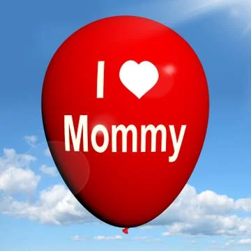 Red balloon on sky background has copyspace for party invitation Stock-Illustration