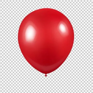 Red Balloon With Transparent Background Stock-Illustration