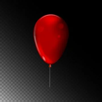 Red balloon. Vector object on transparent background. Stock Illustration