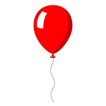 Red balloon on white background Stock Illustration