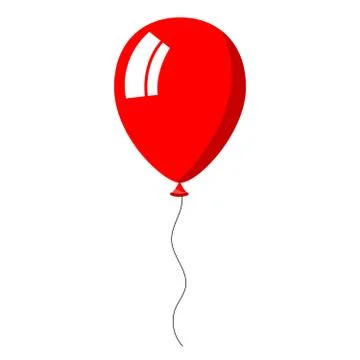 Red balloon on white background Stock Illustration