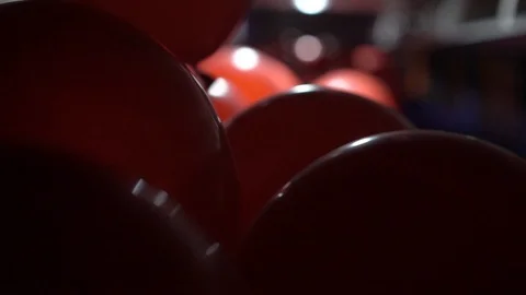 Red balloons in a bus Stock Footage 87719210