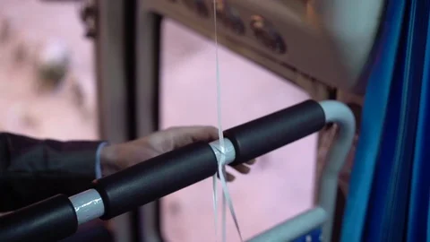 Red balloons in a bus Stock Footage 87719240