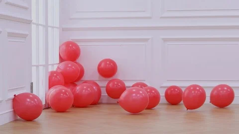 Red Balloons in a corner Stock Footage 95967503