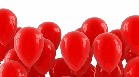 Red balloons fly up Stock Footage 39417049