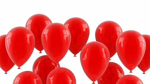 Red balloons fly up Stock Footage