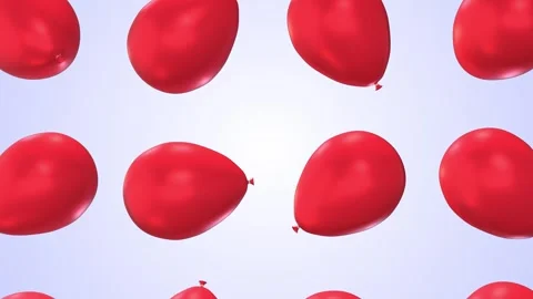Red Balloons Flying 3D Animation. 3D Balloons Moving in Upward Direction. 4K Stock Footage 296156599