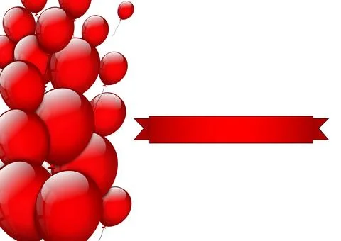 Red balloons with space for text Stock Illustration