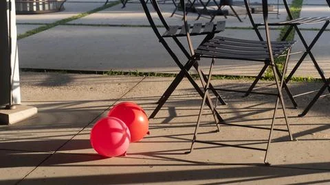 Red Balloons at Sunset Stock Photos