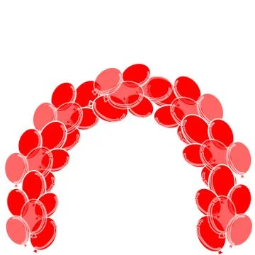 Red balloons on white background Stock Illustration