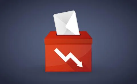 Red ballot box with a graph Stock Illustration