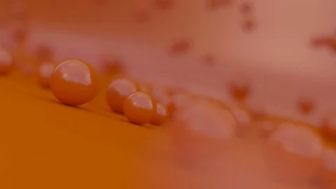 The red balls are moving on the surface Stockbeeldmateriaal 71790296