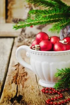 Red balls in cup Stock Photos