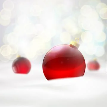 Red balls lying in the snow Stock Illustration