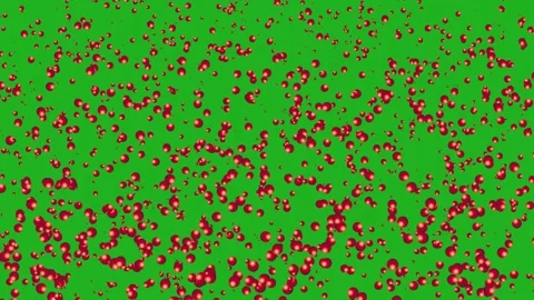 Red balls moving around on animated green screen Stock Footage 231209901