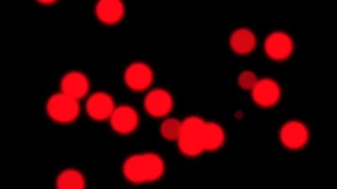 Red balls with neon effect falling on black background Stock Footage 263688743