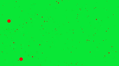 Red balls small size random slow motion on green screen. Round shape elements Stock Footage 246510205