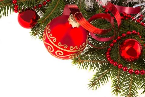 Red balls on white background Stock Photos