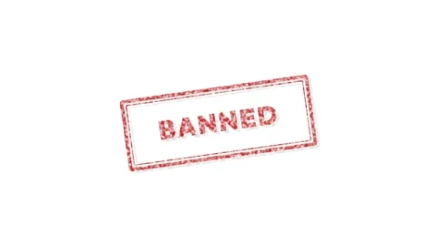 Red Banned Rubber Stamp Animation on White Background 4K Vídeo Stock 339029161